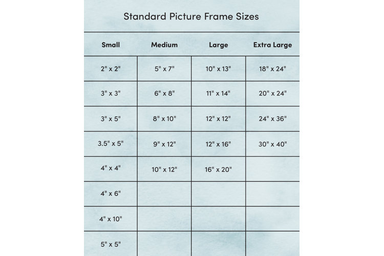 A Guide to Standard Picture Frame Sizes Wayfair Canada